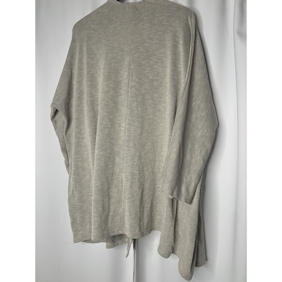 Sold Anthropologie NWT Donni One Size Micro Stripe Cardigan Gray Pocket - Picture 5 of 6